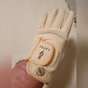 Lopez Cream Leather Golf Glove Size M